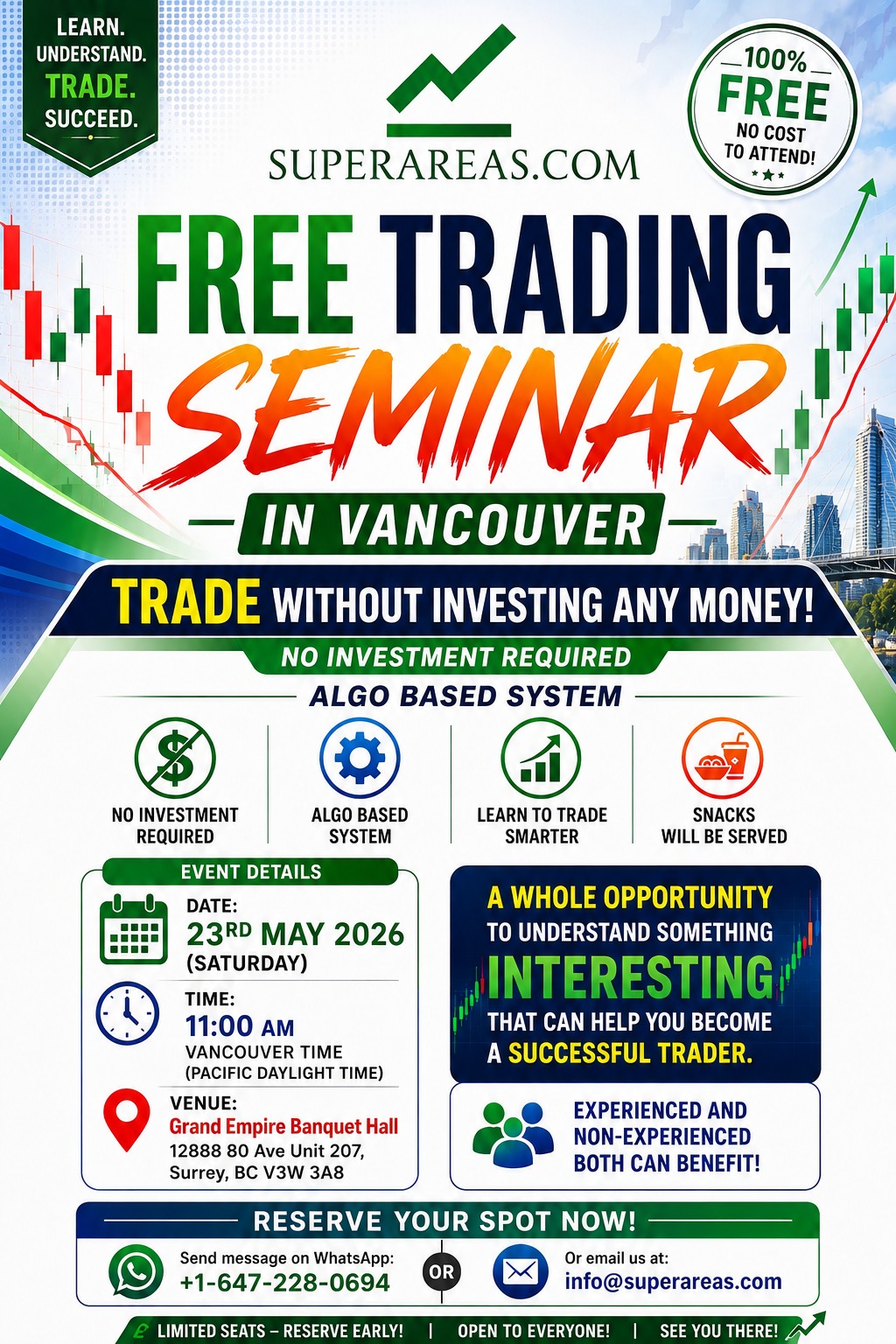 SuperAreas Free Trading Seminar — May 23, 2026, Vancouver, British Columbia