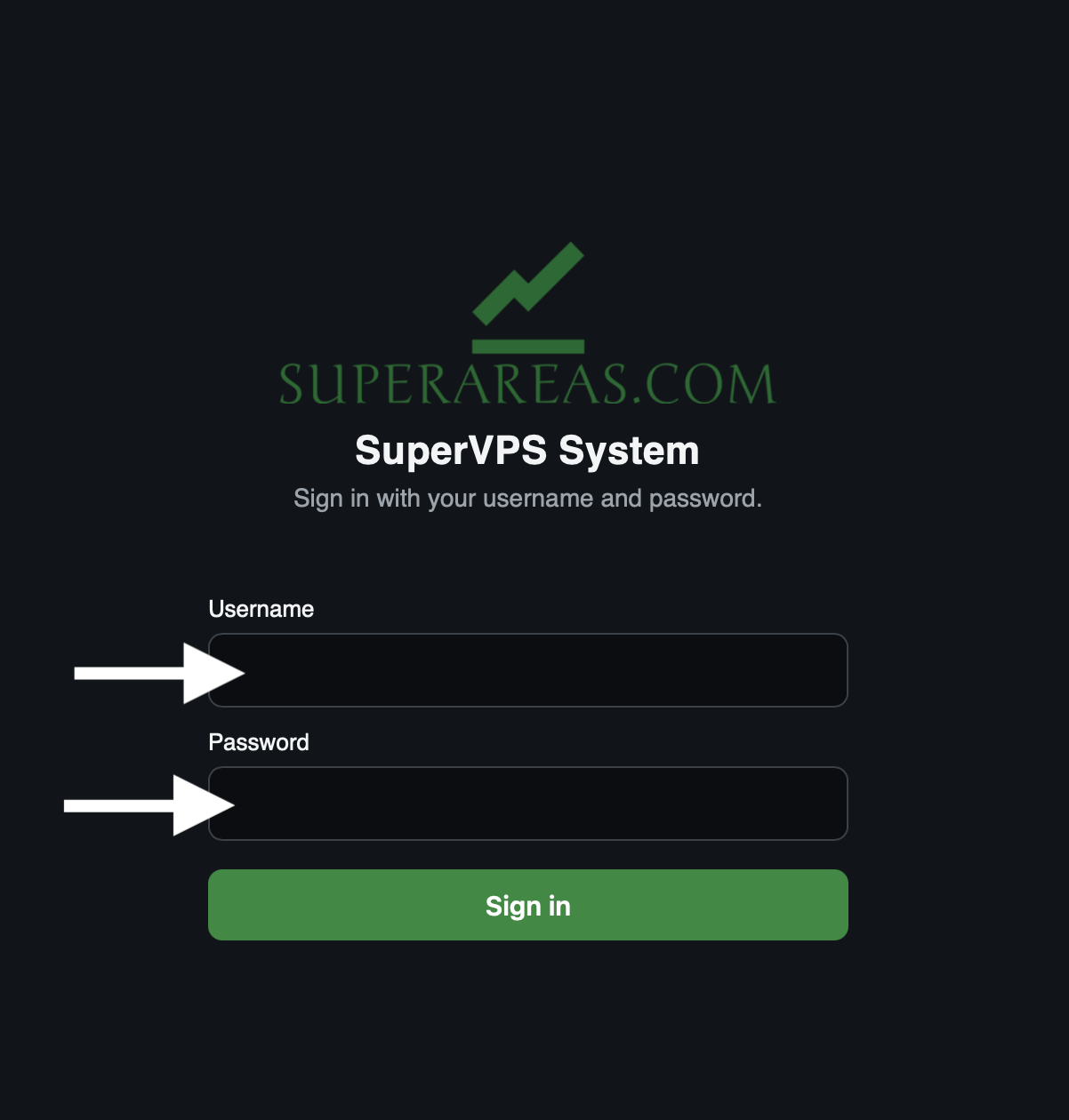 SuperLinux sign-in screen