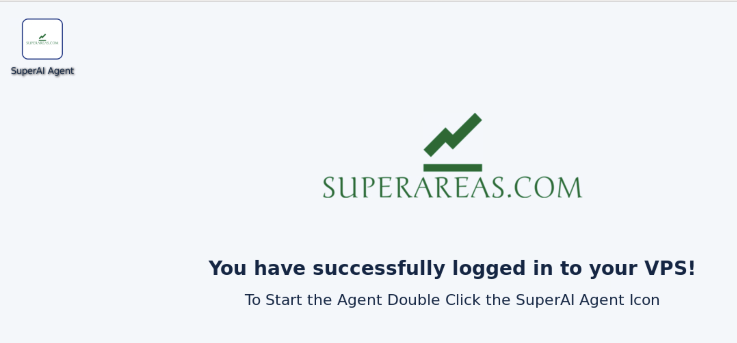 SuperAI Agent icon on the VPS desktop